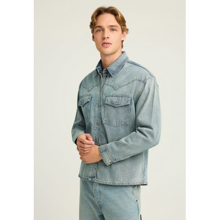 Funky Buddha Ανδρικό Μακρυμάνικο Τζιν Πουκάμισο