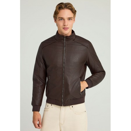 Funky Buddha Biker Μπουφάν Καφέ