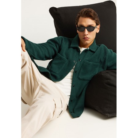 Funky Buddha Ανδρικό Μακρυμάνικο Πουκάμισο Κυπαρισσί