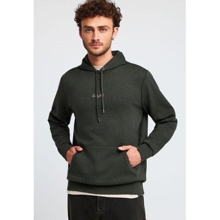 Funky Buddha Ανδρικό Φούτερ με Κουκούλα Χακί