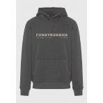 Funky Buddha Ανδρικό Φούτερ με Κουκούλα Γκρι