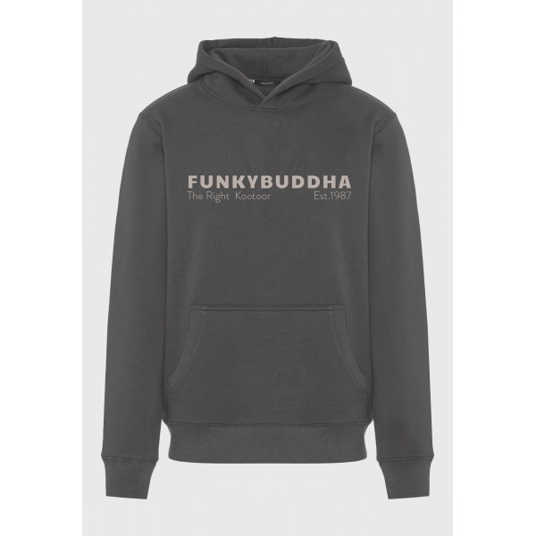 Funky Buddha Ανδρικό Φούτερ Με Κουκούλα (FBM012-074-06-DK-GREY)