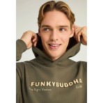 Funky Buddha Ανδρικό Φούτερ με Κουκούλα Λαδί