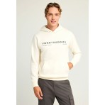 Funky Buddha Ανδρικό Φούτερ Με Κουκούλα (FBM012-074-06-OFF-WHITE)