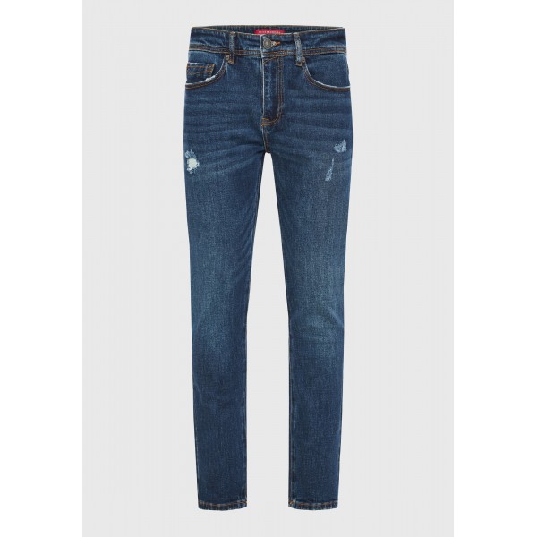 Funky Buddha Ανδρικό Τζην Παντελόνι Tapered Fit (FBM012-075-02-MD-BLUE)