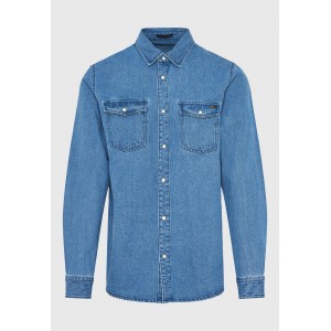 Funky Buddha Ανδρικό Πουκάμισο Denim (FBM012-075-05-MD-BLUE)
