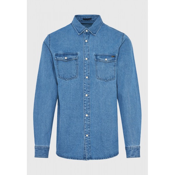 Funky Buddha Ανδρικό Πουκάμισο Denim (FBM012-075-05-MD-BLUE)