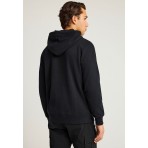 Funky Buddha Ανδρικό Φούτερ με Κουκούλα Μαύρο