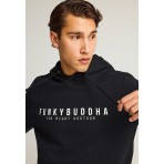 Funky Buddha Ανδρικό Φούτερ με Κουκούλα Μαύρο