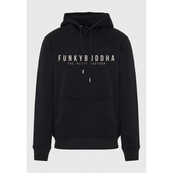 Funky Buddha Ανδρικό Φούτερ Με Κουκούλα (FBM012-075-06-BLACK)