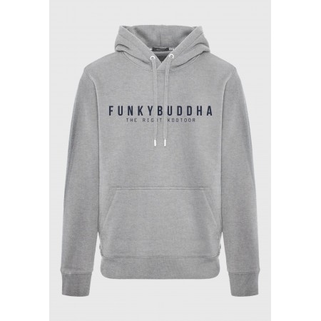 Funky Buddha Ανδρικό Φούτερ με Κουκούλα Γκρι