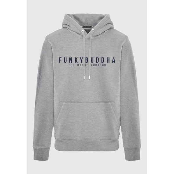 Funky Buddha Ανδρικό Φούτερ Με Κουκούλα (FBM012-075-06-GREY-MEL)