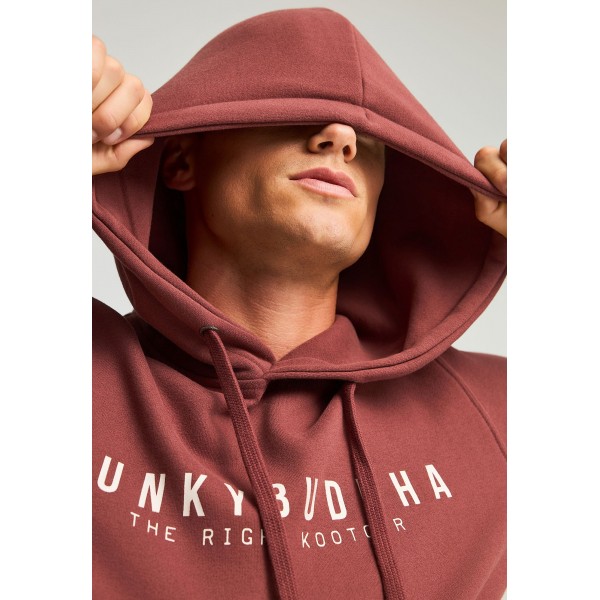 Funky Buddha Chest Printed Hoodie Ανδρικό (FBM012-075-06-HENNA-BROWN)