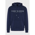 Funky Buddha Ανδρικό Φούτερ με Κουκούλα Μπλε Σκούρο