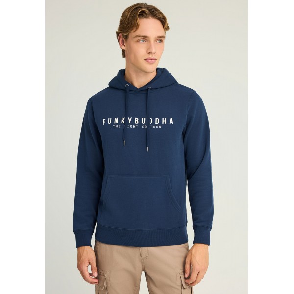 Funky Buddha Ανδρικό Φούτερ Με Κουκούλα (FBM012-075-06-NAVY)