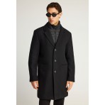 Funky Buddha Ανδρικό Παλτό Μαύρο