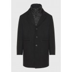 Funky Buddha Ανδρικό Παλτό Μαύρο