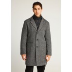 Funky Buddha Ανδρικό Παλτό Γκρι Σκούρο