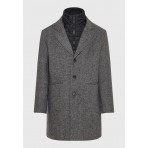 Funky Buddha Ανδρικό Παλτό Γκρι Σκούρο