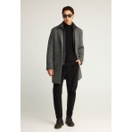 Funky Buddha Ανδρικό Παλτό Γκρι Σκούρο