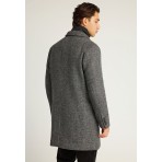 Funky Buddha Ανδρικό Παλτό Γκρι Σκούρο