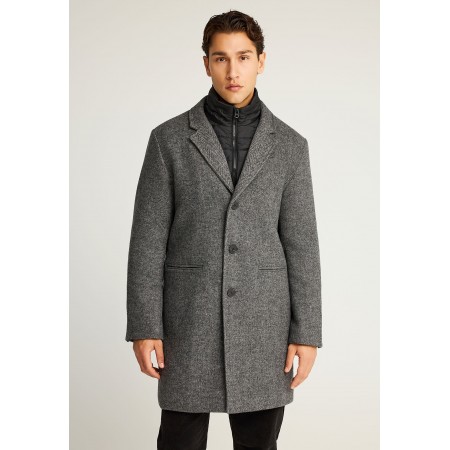 Funky Buddha Ανδρικό Παλτό Γκρι Σκούρο