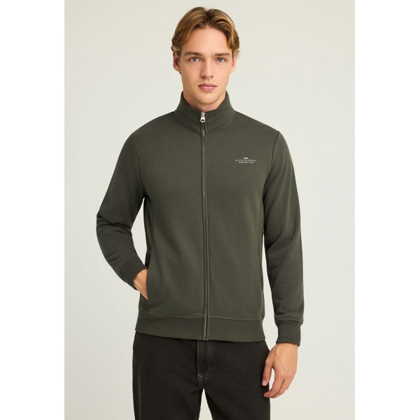 Funky Buddha Ανδρική Ζακέτα Φούτερ (FBM012-076-06-FOREST-GREEN)