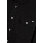 Funky Buddha Ανδρικό Μακρυμάνικο Πουκάμισο Τζιν Μαύρο