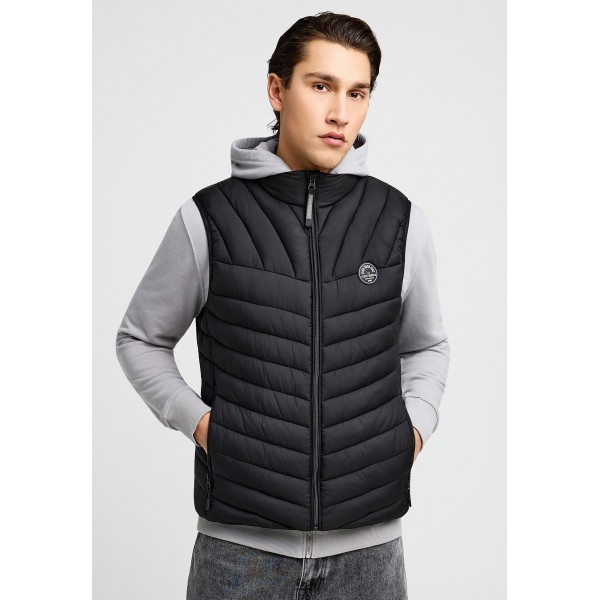 Funky Buddha Quilted Μπουφάν Αμάνικο Ανδρικό (FBM013-001-01-BLACK)