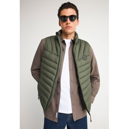 Funky Buddha Quilted Μπουφάν Αμάνικο Ανδρικό (FBM013-001-01-DEEP-FOREST)