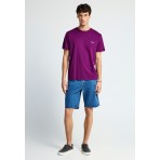 Funky Buddha The Basics Collection Ανδρικό Κοντομάνικο T-Shirt Μωβ