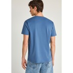 Funky Buddha The Basics Collection Ανδρικό Κοντομάνικο T-Shirt Μπλε Ίντιγκο