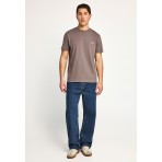 Funky Buddha The Basics Collection Ανδρικό Κοντομάνικο T-Shirt Καφέ