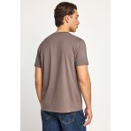 Funky Buddha The Basics Collection Ανδρικό Κοντομάνικο T-Shirt Καφέ