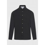 Funky Buddha The Essentials Ανδρικό Μακρυμάνικο Πουκάμισο Μαύρο