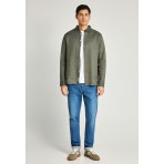 Funky Buddha The Essentials Ανδρικό Μακρυμάνικο Πουκάμισο Χακί