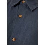 Funky Buddha The Essentials Ανδρικό Μακρυμάνικο Πουκάμισο Γκρι Σκούρο