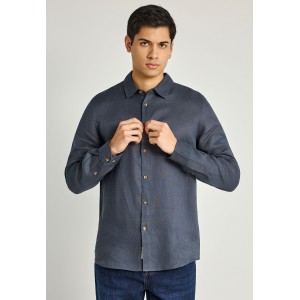 Funky Buddha The Essentials Linen Πουκάμισο Μακρυμάνικο Ανδρικό (FBM013-001-05-DK-GREY)