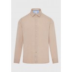 Funky Buddha The Essentials Ανδρικό Μακρυμάνικο Πουκάμισο Μπεζ