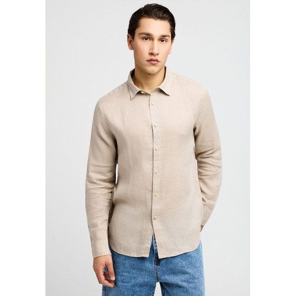 Funky Buddha The Essentials Linen Πουκάμισο Μακρυμάνικο Ανδρικό (FBM013-001-05-FOG)