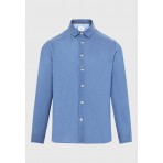 Funky Buddha The Essentials Ανδρικό Μακρυμάνικο Πουκάμισο Ίντιγκο