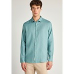 Funky Buddha The Essentials Ανδρικό Μακρυμάνικο Πουκάμισο Άκουα