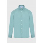 Funky Buddha The Essentials Ανδρικό Μακρυμάνικο Πουκάμισο Άκουα