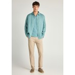 Funky Buddha The Essentials Ανδρικό Μακρυμάνικο Πουκάμισο Άκουα