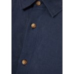 Funky Buddha The Essentials Ανδρικό Μακρυμάνικο Πουκάμισο Μπλε Σκούρο