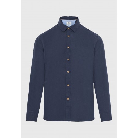 Funky Buddha The Essentials Ανδρικό Μακρυμάνικο Πουκάμισο Μπλε Σκούρο