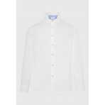 Funky Buddha The Essentials Ανδρικό Μακρυμάνικο Πουκάμισο Λευκό