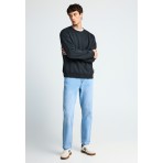 Funky Buddha The Essentials Ανδρική Μακρυμάνικη Μπλούζα με Λαιμόκοψη Μαύρη