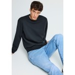 Funky Buddha The Essentials Ανδρική Μακρυμάνικη Μπλούζα με Λαιμόκοψη Μαύρη