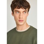 Funky Buddha The Essentials Ανδρική Μακρυμάνικη Μπλούζα με Λαιμόκοψη Χακί